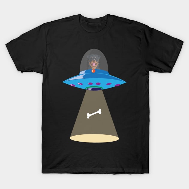 UFO Alien Shirt Funny Rottweiler Abduction Believe Gift T-Shirt by Blink_Imprints10